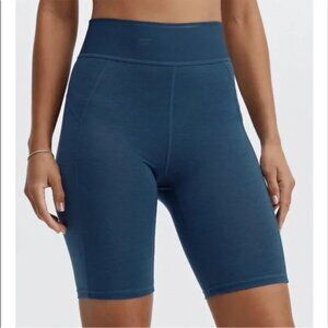 NWT Fabletics Ultra High Waisted Wool Baselayer Bike Short in Blue Nova Heather